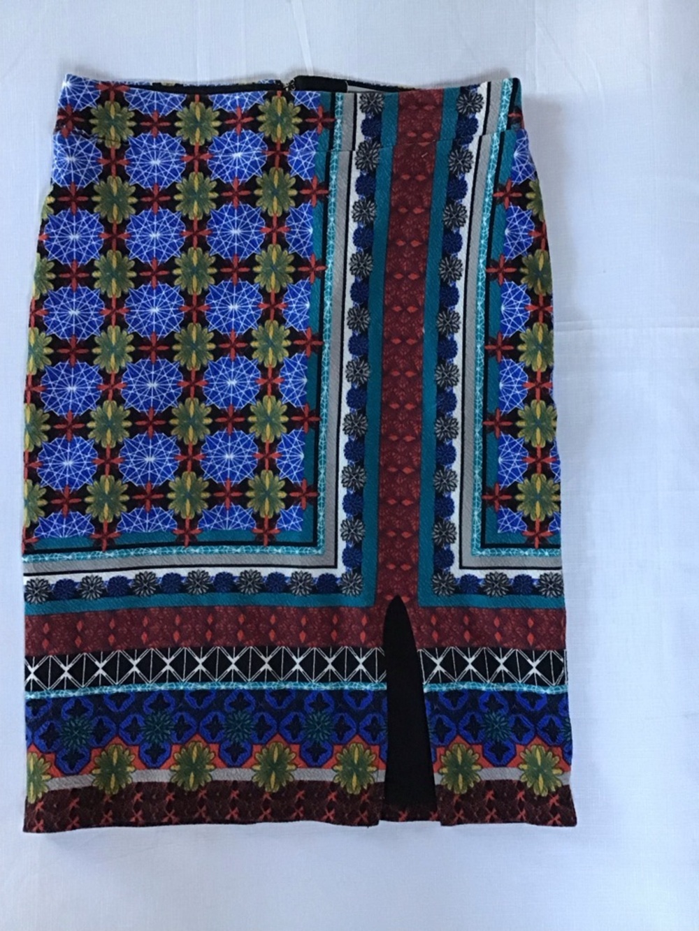Anthropologie  Maeve women Blue  Patterned Pencil Skirt size M - Picture 2 of 8